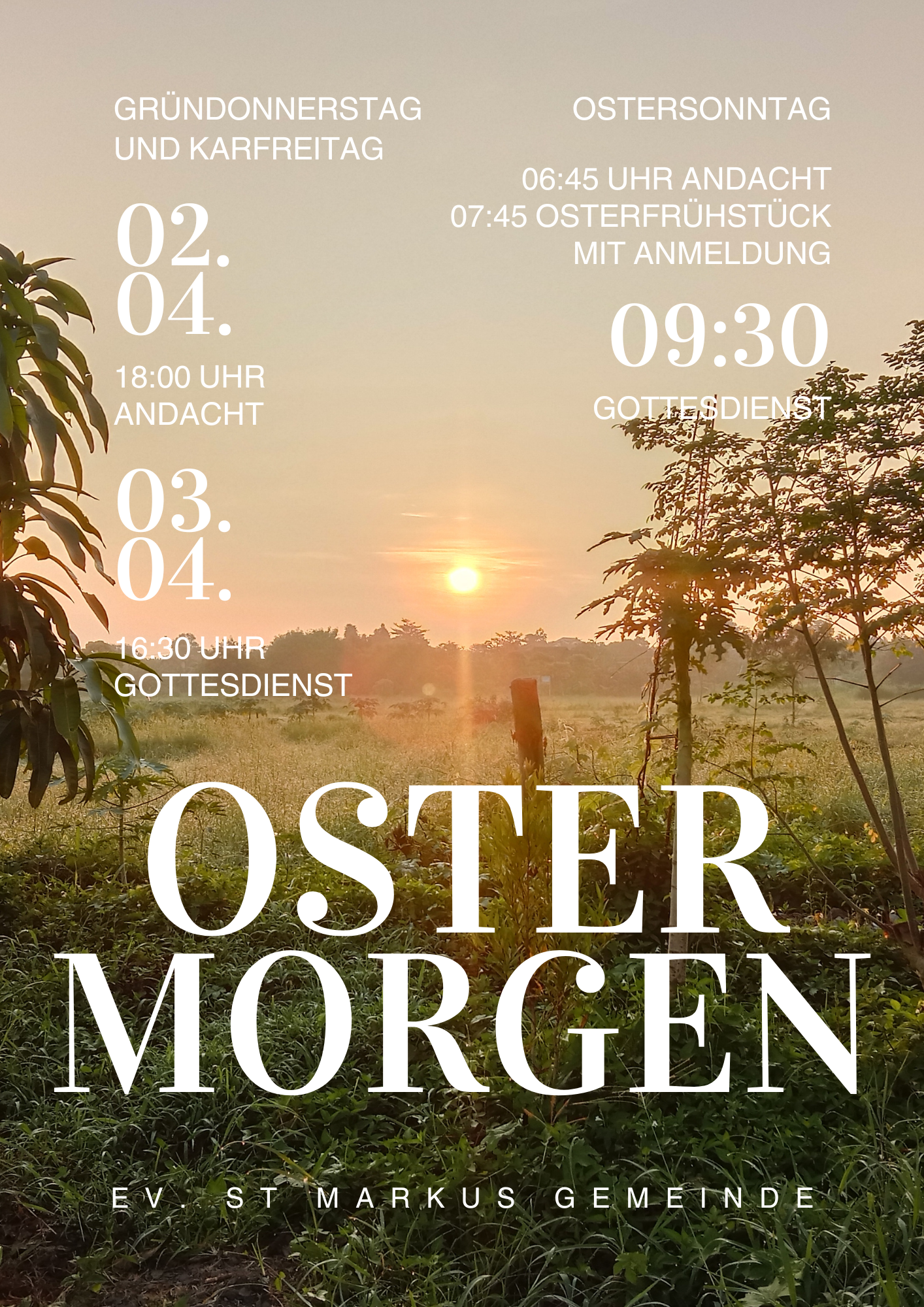 Veranstaltungen rund um Ostern